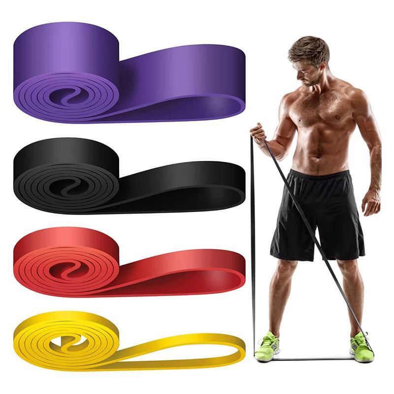 Yoga Resistance Band Set, 4 Counts set Silicone Exercise Band, Fitness Equipment for Body Stretching, Strength Training Equipment for Home Gym