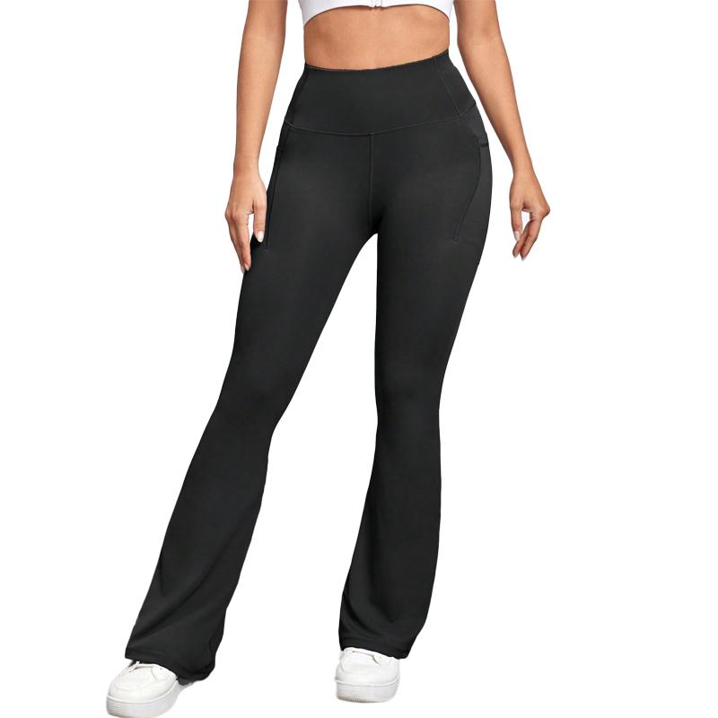 Kabuer Stretchy High-Waisted Flared Yoga Pants with Pockets - for Women, Sports Leggings Outfit  Gymfit  Activewear