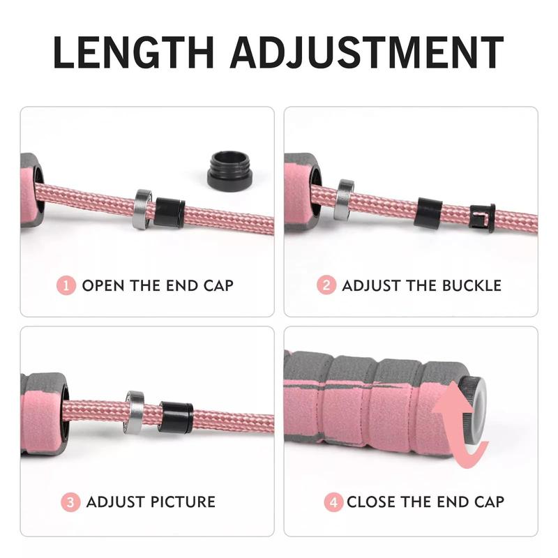 Skipping Rope Cotton Adjustable Skipping Rope Weighted Skipping Rope Suitable for Women, Adults Sports Fitness Exercise Skipping Rope (Pink)