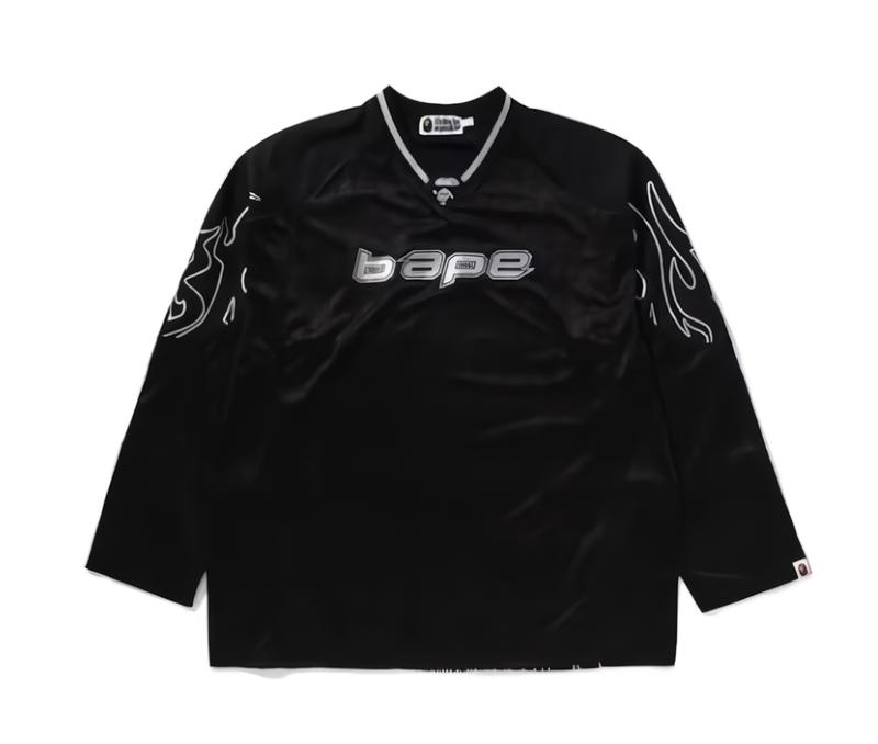 BABE Flame Football Jersey for Women - Black season jersey