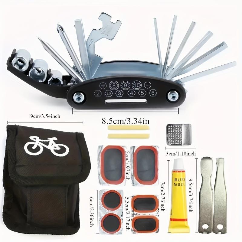 16 in 1 Bicycle Repair Tool Kit, 1 Set Portable Bicycle Repair Tool, Multifunctional Bicycle Repair Tool Kit, Mountain Bike Repair Kit