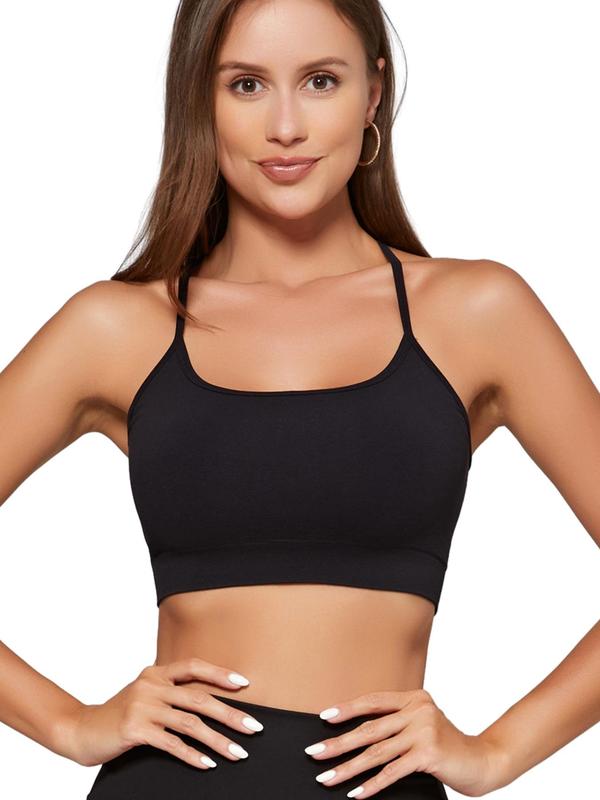 Women's 1 2pcs Solid Sports Bra, Summer Clothes Women, Breathable Comfortable Crisscross Backless Sports Bra, High Stretch Seamless Yoga Workout Crop Top, Womenswear