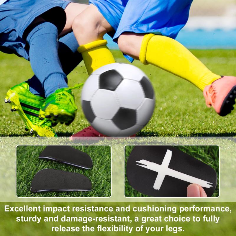 2 Pairs Mini Soccer Shin Guards, 3.15x1.97 Inch Black & White Cross Shin Guards Extra Mini Shin Pads Protective Equipment Shin Guards for Teenagers Adults Boys Girls