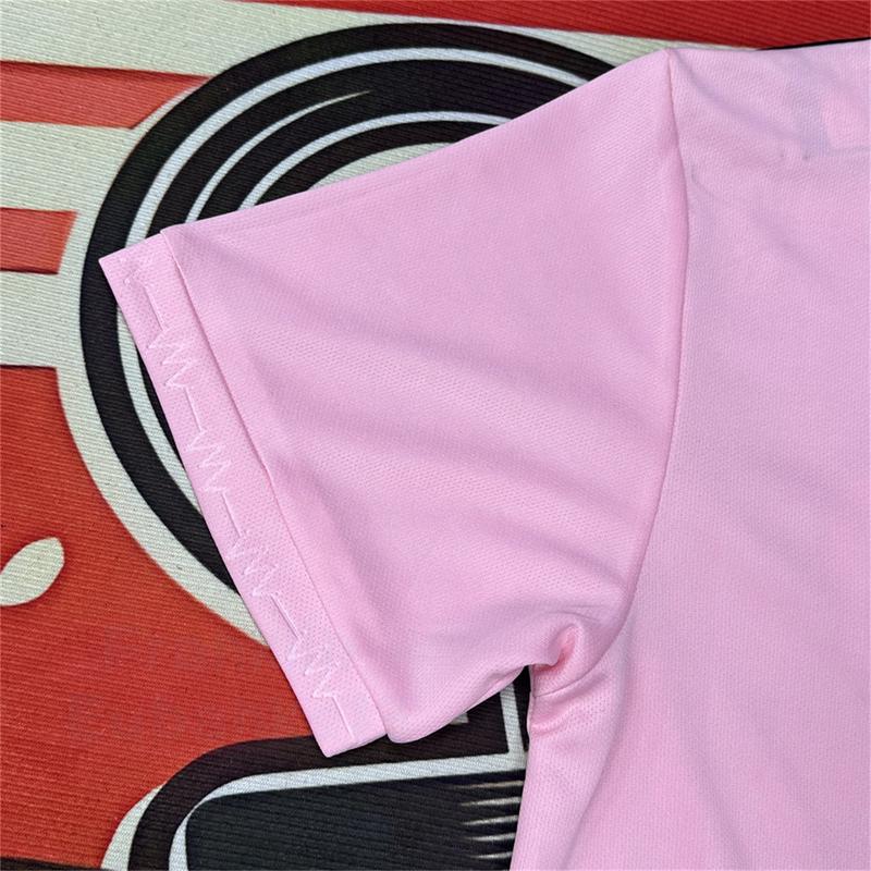 Soccer Jersey Fans Version Home kit Messi #10 Pink Short Sleeves Miami