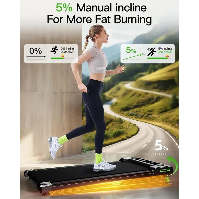 Walking Pad with Incline, Incline Walking Pad for Home, 2.5 HP Under Desk Small Treadmill with Remote Control, LED Display