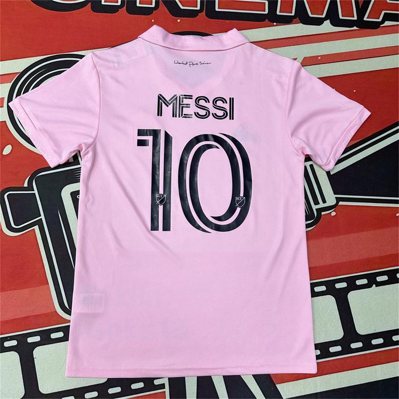 Soccer Jersey Fans Version Home kit Messi #10 Pink Short Sleeves Miami