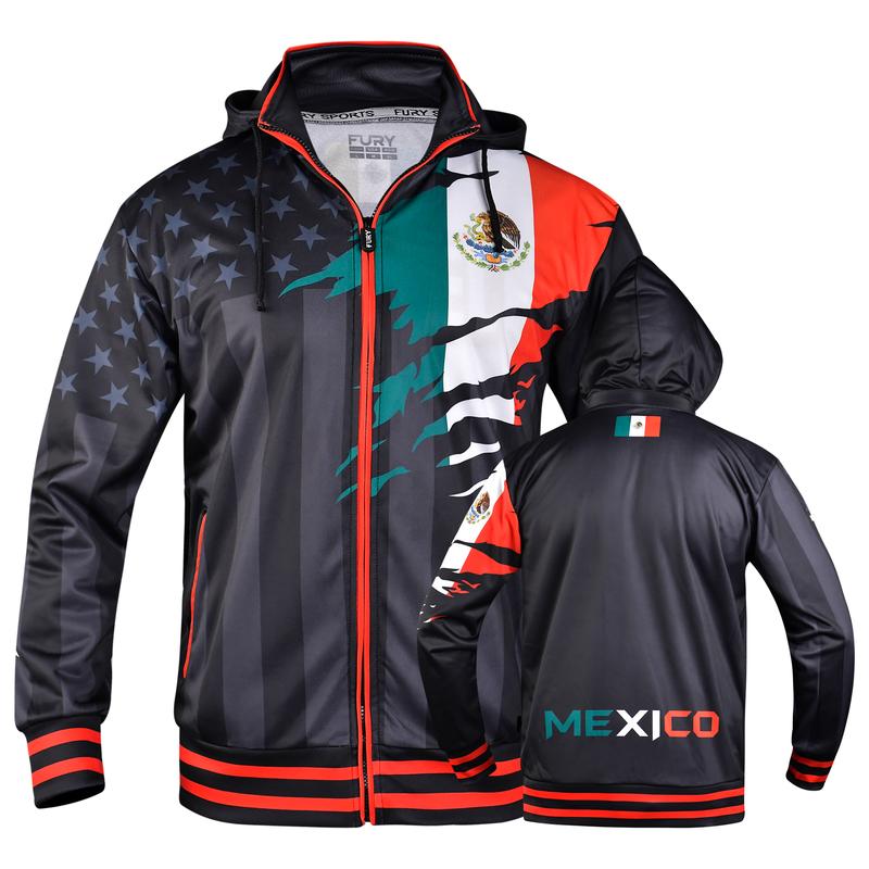 Fury Versatile Lightweight All-Weather Sports Jacket with Removable Hood for Usa flag design with Mexico Guatemala Honduras and El Salvador Unisex mexicojerseys mexican jersey