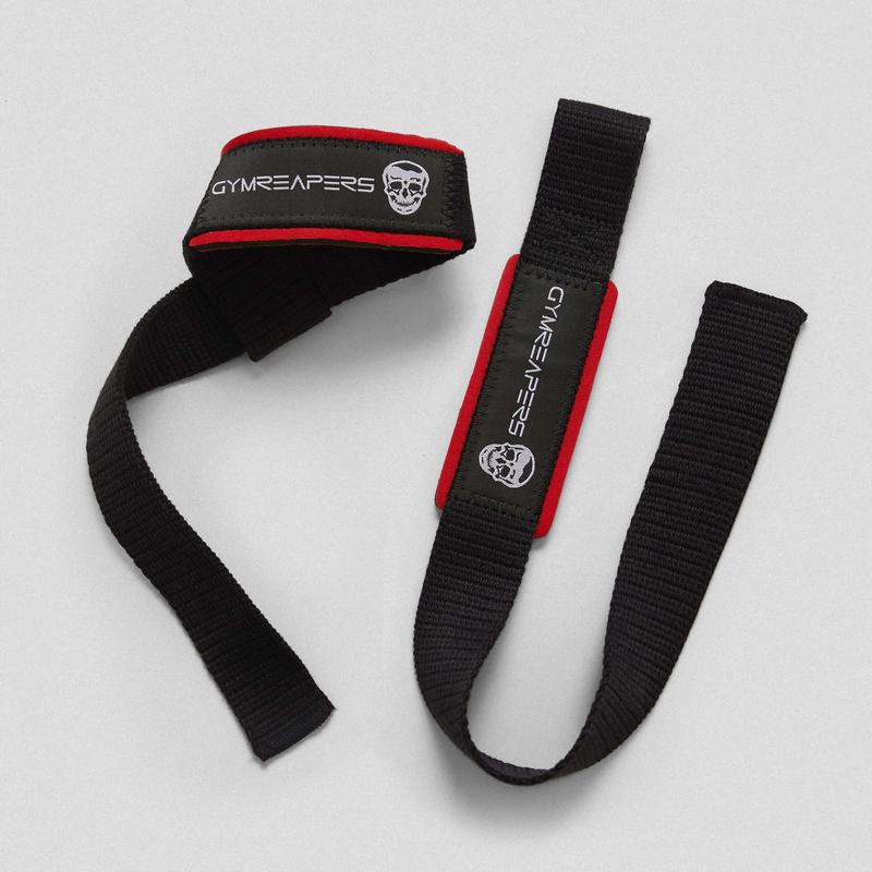 Lifting Straps | Premium Padded Weightlifting Straps - Black Red