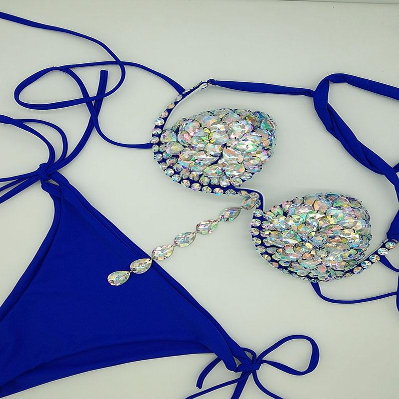 2020 venus vacation new tassels bikini set rhinestone swimwear diamond swimsuit bandage bathing suit bling stones beachwear