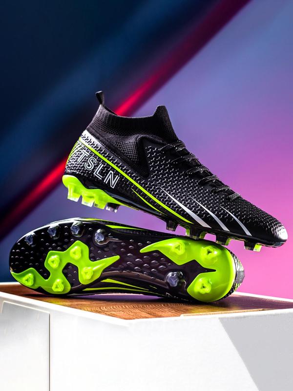 Men's Colorblock Lace Up Football Shoes, Non-slip & Lightweight Football Cleats, Fall Shoes, Spiky Football Shoes for Adults Soccer Cleats