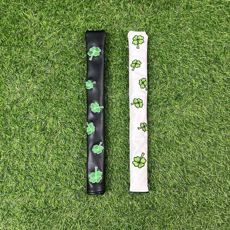 Clover Pattern Golf Pointing Rod Cover, Direction Indicator Rod Cover, PU Leather Positioning Rod Practice Baseball Rod Protective Hat