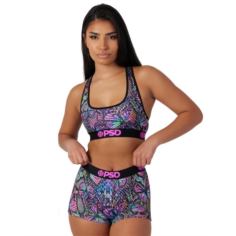 PSD Women's Butterfly Fx Racerback Sports Bra - Comfortable, Breathable, Ultra-light Fabric