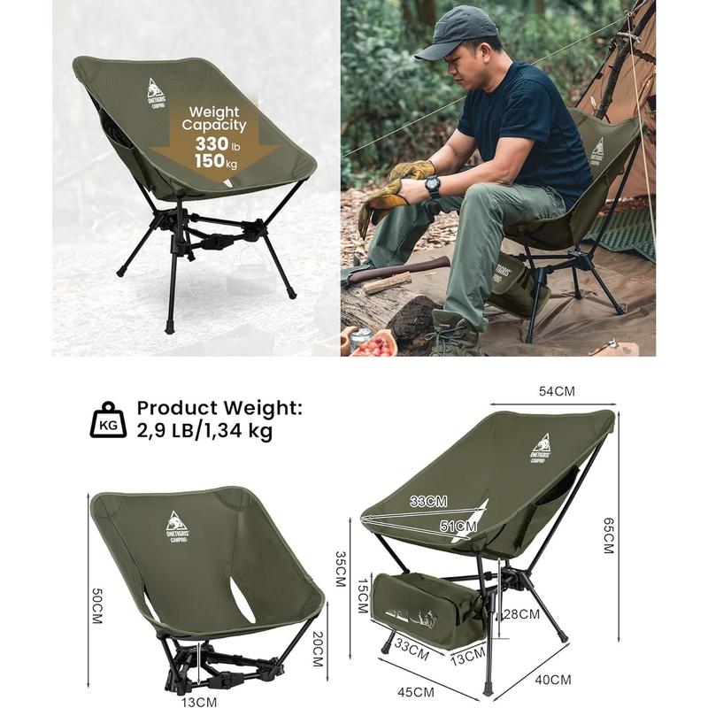 Tigerblade Camping Chair, Lightweight Folding Backpacking Hiking Chair, Compact Portable 330 lbs Capacity