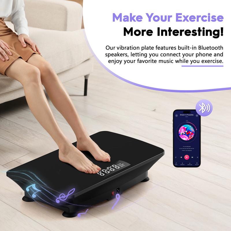 FEIERDUN Vibration Plate, Whole Body Vibration Plate Exercise Machine for Lymphatic Drainage, Power Plate Vibration Plate-Home Gym Equipment