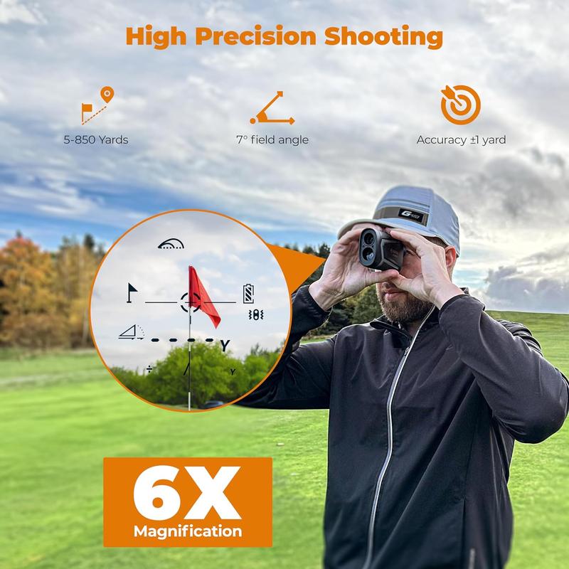 Cigman CT-800Y Golf Rangefinder with Slope, CIGMAN 850 Yards Range Finder Golf, Laser Rangefinder Golfing with USB Rechargeable, High-Precision Flag Pole Locking Vibration,Golf Accessories for Hunting,Magnetic Strap,BlackFriday