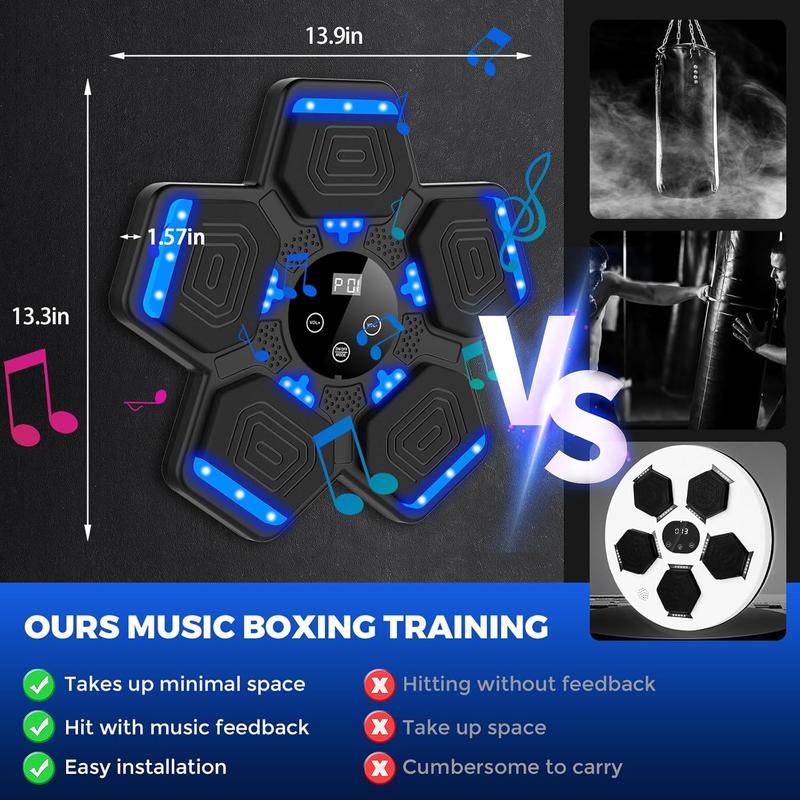 LOLBOX Musical Boxing Machine with Boxing Gloves 2024, Wall Mounted Boxing Machine with LED, Musical Boxing Target Bluetooth Fitness Striking Equipment, Upgraded Version