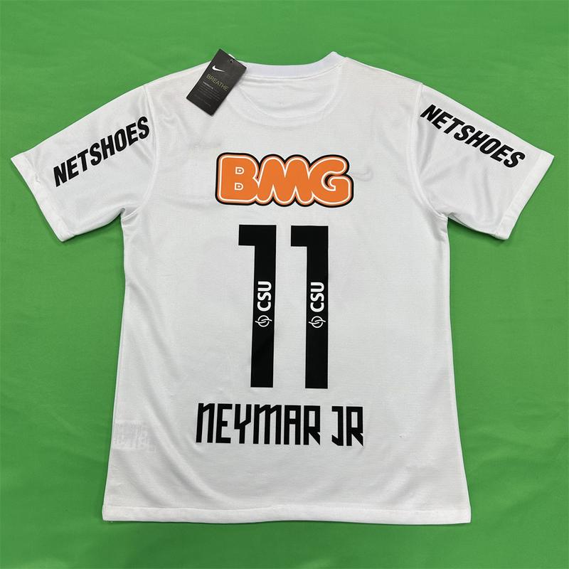 Nike 11-12 Barclays Premier League Santos Home No. 11 Neymar Short Sleeve Vintage Soccer Jersey