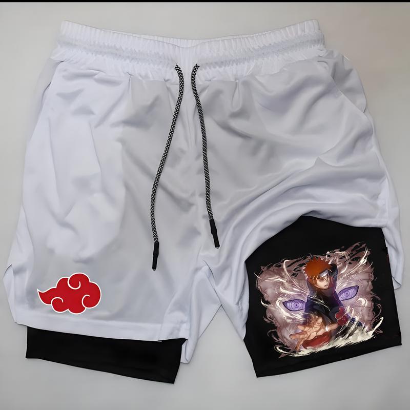 Anime Gym Compression Shorts Men Jogging Fitness Shorts Outdoor Sports Swimming Trunks Running Workout Shorts Anime Printed Breathable Training Shorts Men Performance Beach Mesh Shorts Men Shorts Graphic