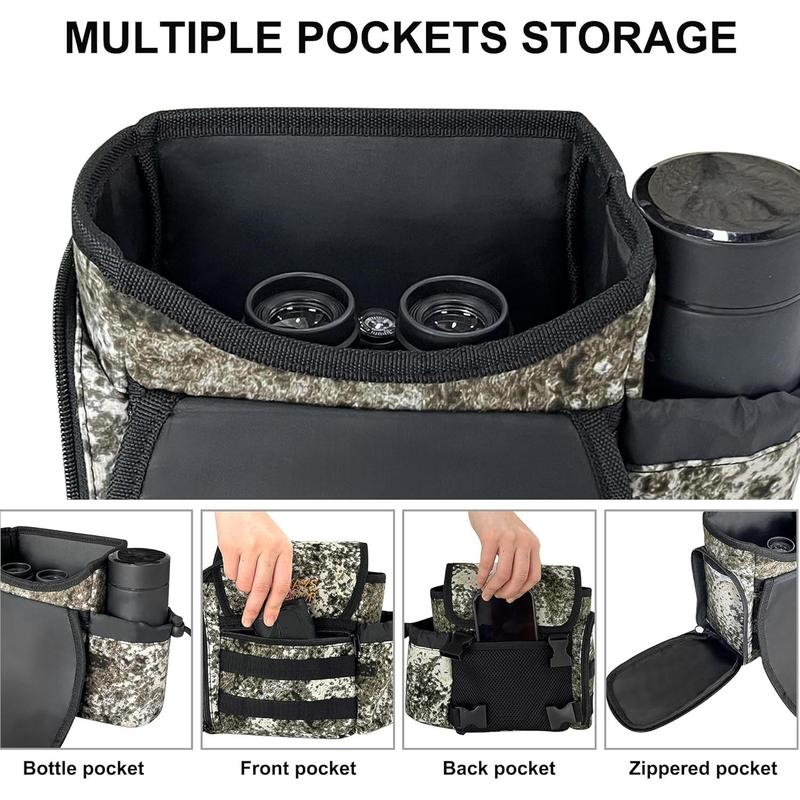 Binocular Harness Chest Pack with Rangefinder Pouch and Rain Cover for Birdwatching and Hiking