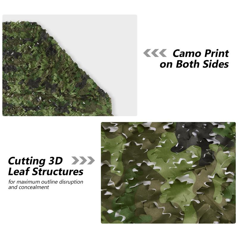 BASSDASH Camo Netting with Back Meshing Camouflage Mesh Water Resistant for Hunting Blind Theme Decoration Sunshade Cover