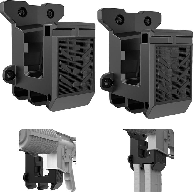 Gun Wall Mount for 223 5.56 Rifle + Double PMAG Magazine Holder,AR Wall Mount Rifle Display,Rifle Wall Rack Runner Mount