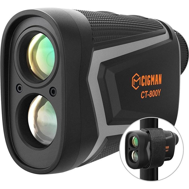 Cigman CT-800Y Golf Rangefinder with Slope, CIGMAN 850 Yards Range Finder Golf, Laser Rangefinder Golfing with USB Rechargeable, High-Precision Flag Pole Locking Vibration,Golf Accessories for Hunting,Magnetic Strap,BlackFriday