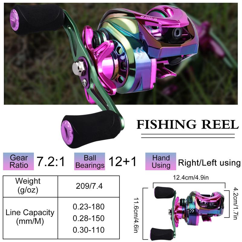 Sougayilang Fishing Baitcasting Reel, Baitcaster Fishing Reels with 12+1BB,Magnetic Braking System