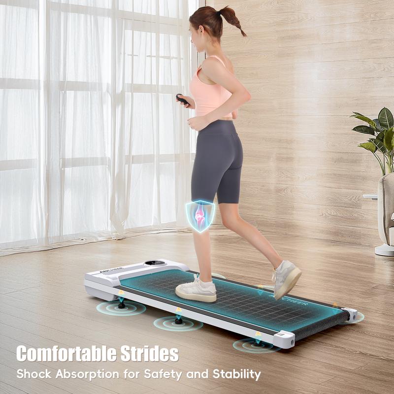 Ancheer Compact Treadmill - Bright Colors, Adjustable Speeds, and Cushioned Comfort for Home Fitness Enthusiasts