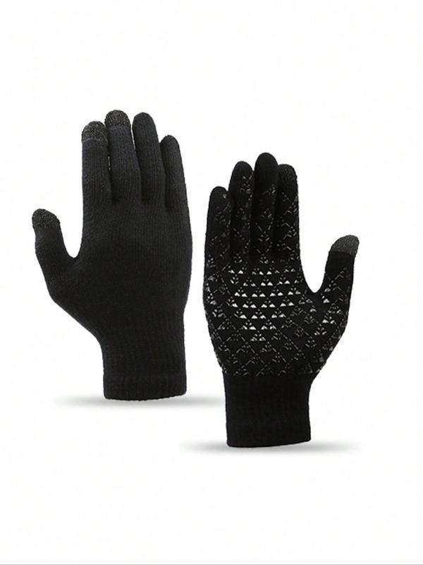 1 Pair Outdoor Sports Winter Gloves, Windproof Non-slip Touch Screen Gloves, Casual Clothes Accessories for Cold Day