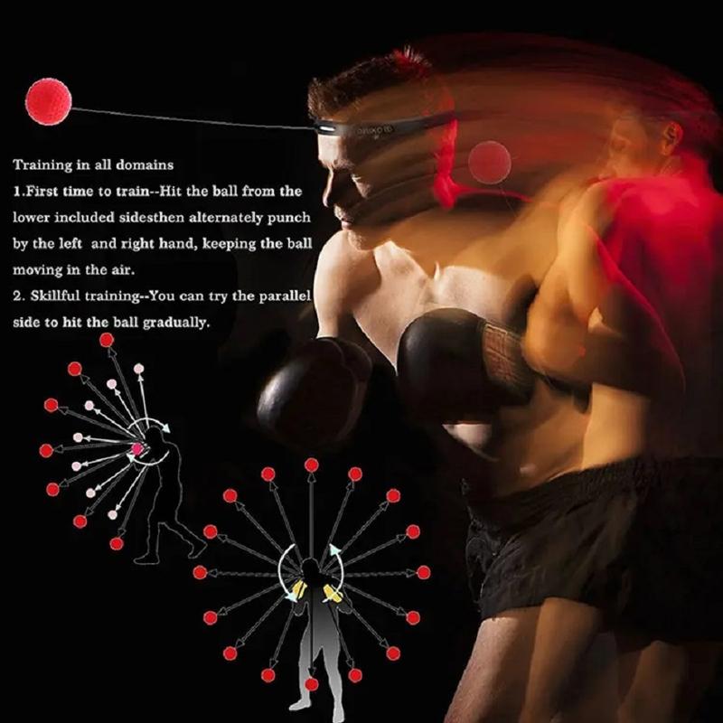 Eulique Sports Head-Mounted Boxing Reflex Magic Ball Speed Training Boxing Gear Punching Ball Hand Eye Reaction Coordination Training indoor gym Fitness Equipment