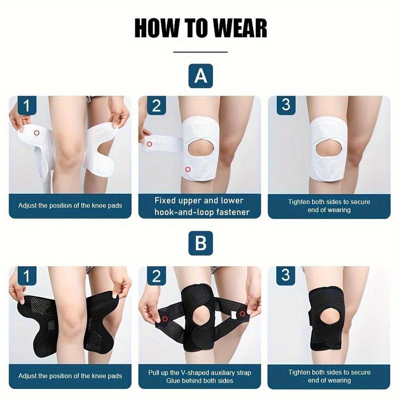 Pressurized Elastic Knee Pad, 1 Count Knee Brace, Knee Support, Sports Protective Gear for Men & Women, Gym Accessories