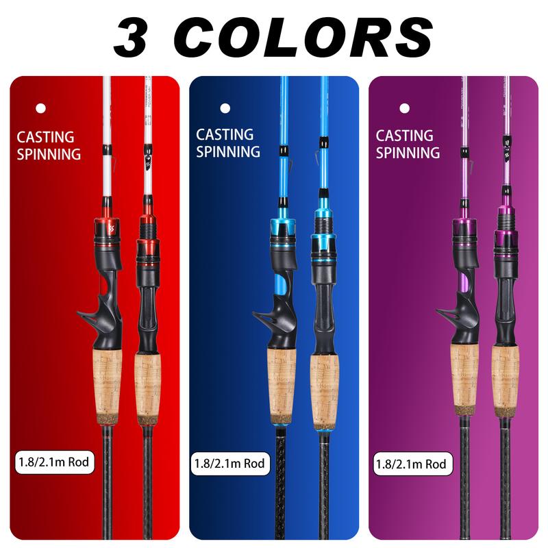 Sougayilang   Fishing Rod, 30 Ton Carbon Fiber Portable Fishing Rod with EVA and Cork Handle,  for Freshwater Saltwater Anglers