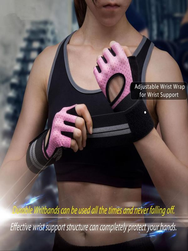 Wrist Support Fitness Gloves, Full Palm Protection Gloves for Weightlifting, Fitness Training, Hanging, Pull Up, Unisex Sports Gloves for Men & Women