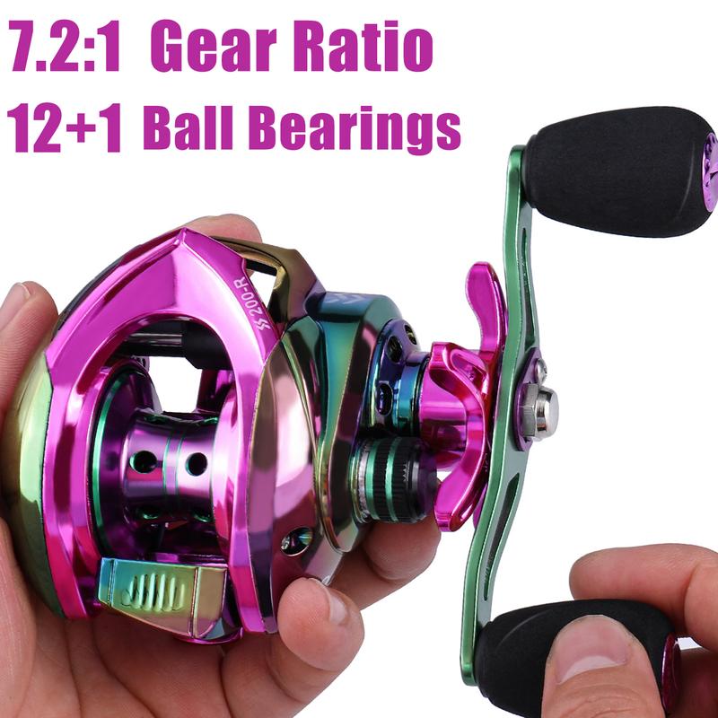 Sougayilang Fishing Baitcasting Reel, Baitcaster Fishing Reels with 12+1BB,Magnetic Braking System