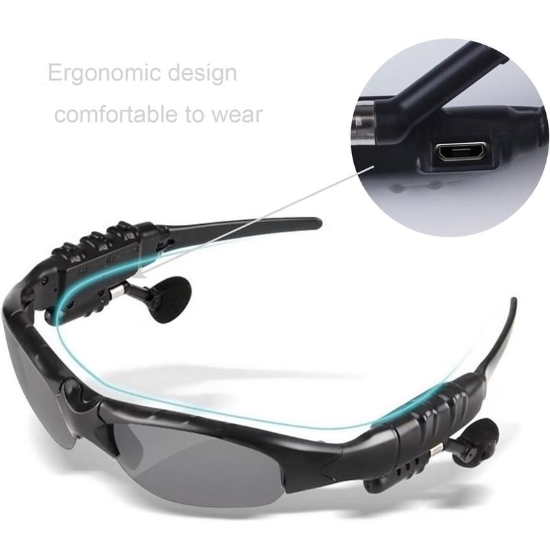 Smart Sport Sunglasses 5.0: Enhanced UV Protection, Wireless Bluetooth Handsfree Handset Compatible with iPhone Samsung and Smart Phones PC Tablets