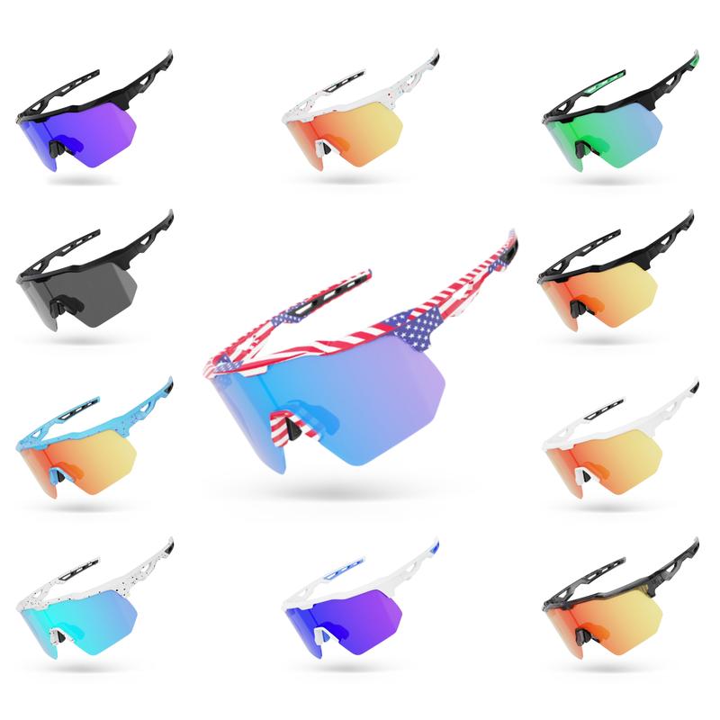 HAAYOT Multifunction Sport Polarized Sunglasses - Unisex TR90 Frame - 100% UV Protection - Silicone Nose Pads - Medium to Large Fit!