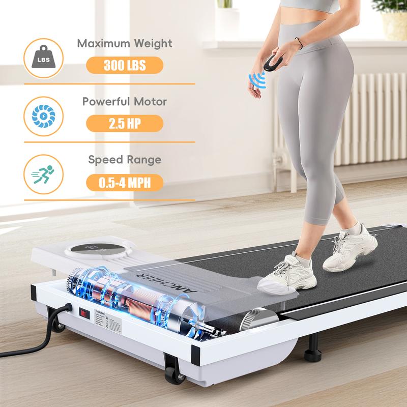 Ancheer Compact Treadmill - Bright Colors, Adjustable Speeds, and Cushioned Comfort for Home Fitness Enthusiasts