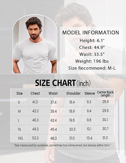 COOFANDY Men Muscle Workout T Shirt Gym Bodybuilding Short Sleeve Hipster Tee Top