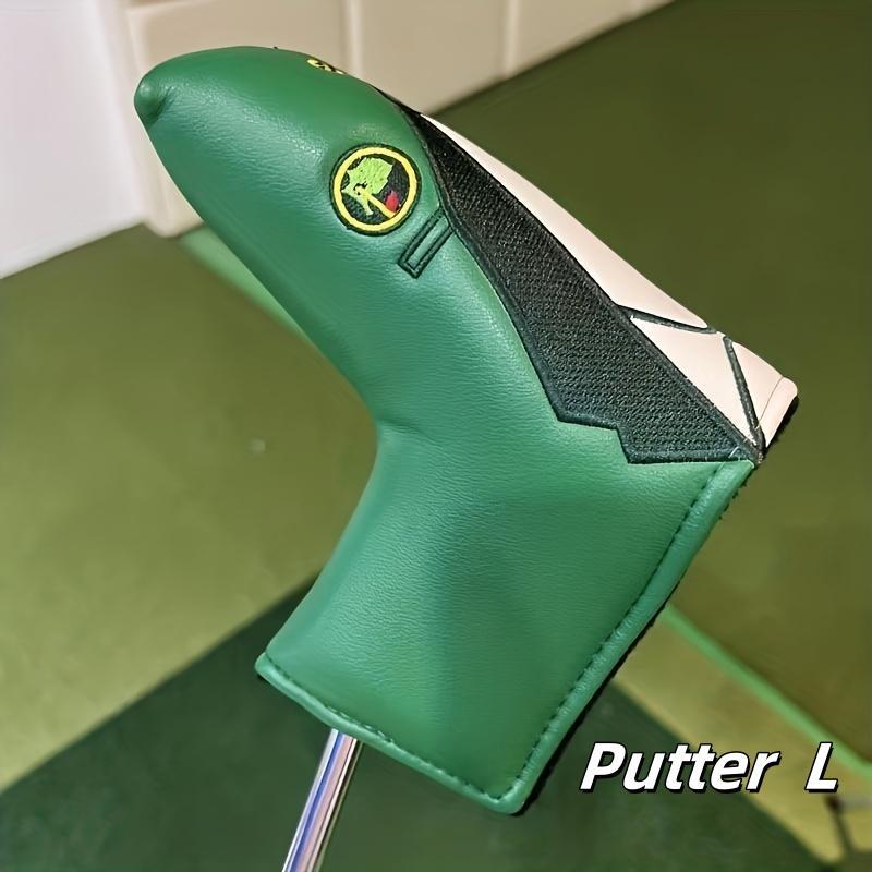 Green Jacket Pattern Golf Club Putter Head Cover, PU Leather Thickened Plush Inside Waterproof Golf Club Putter Head Cover, Golf Accessories