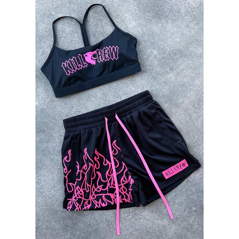 [Kill Crew] Classic Sports Bra - Black   Pink, Womens, Gymwear, Comfortable