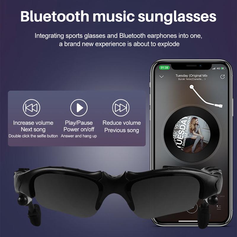 Smart Sport Sunglasses 5.0: Enhanced UV Protection, Wireless Bluetooth Handsfree Handset Compatible with iPhone Samsung and Smart Phones PC Tablets