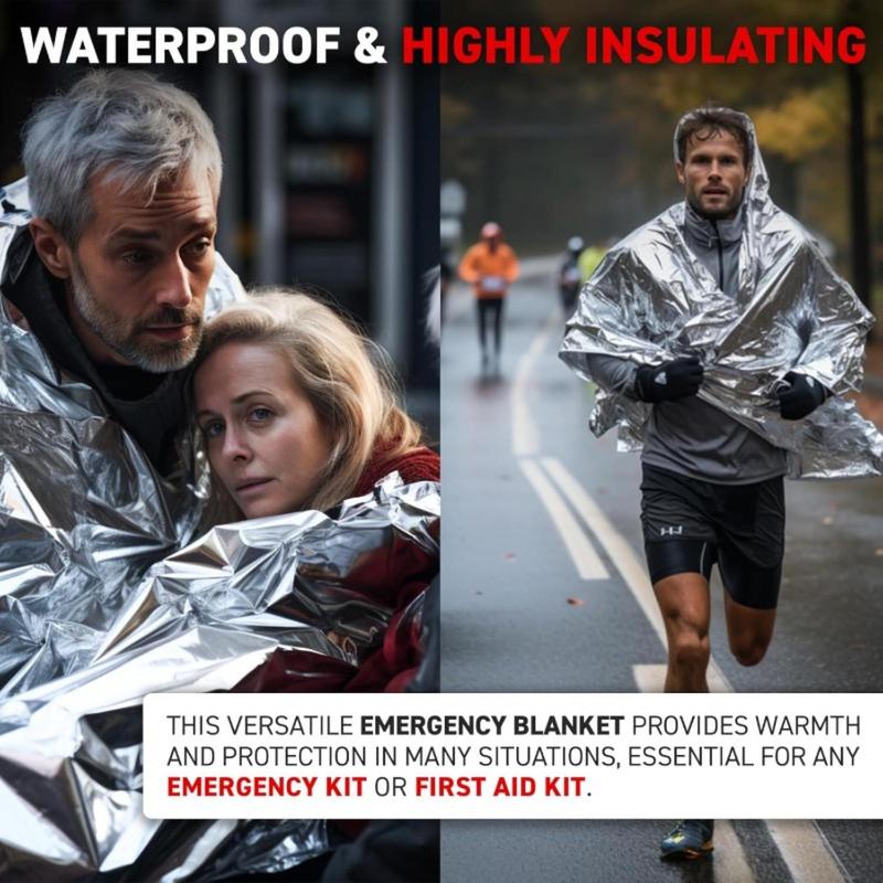 Emergency Thermal Blankets, Waterproof, Heat-reflective, Compact & Durable Weather Emergency Protection (Pack Of 1), Christmas Gift