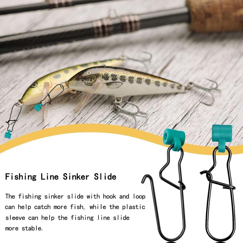 Stainless Steel Fishing Line Sinker Slides Rig, 40pcs Heavy Duty Swivel Snap Kit for Fishing Tackle, Fishing Accessories