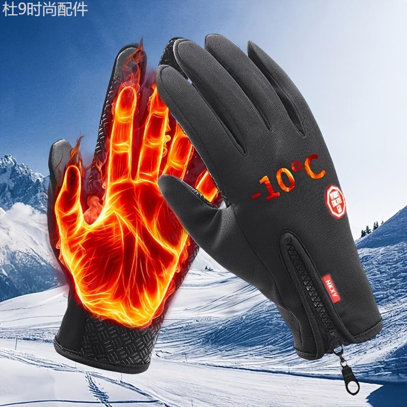 Winter Waterproof Warm Gloves Short Adjustable Zipper Touch Screen Gloves Outdoor Sports Windproof Gloves Fishing Driving Ski Cycling Unisex Gloves