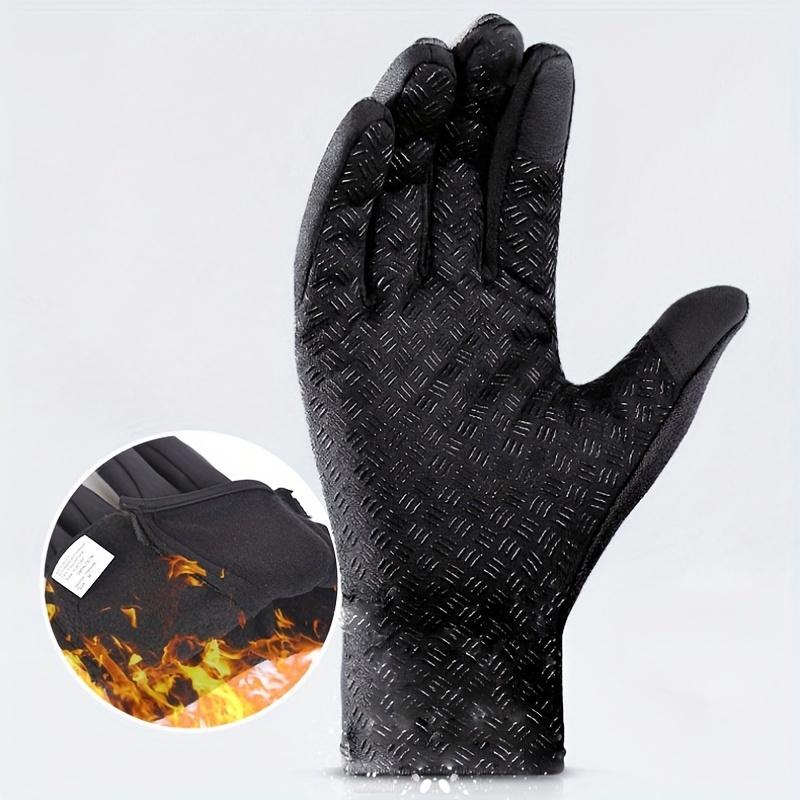 1 Pair Adjustable Zipper Warm Gloves, Coldproof Waterproof Plush Gloves, Screen Touchable, For Outdoor Sport, Cycling, Skiing, Activities, Choose The Corresponding Size According To Your Palm Size (S M L XL)