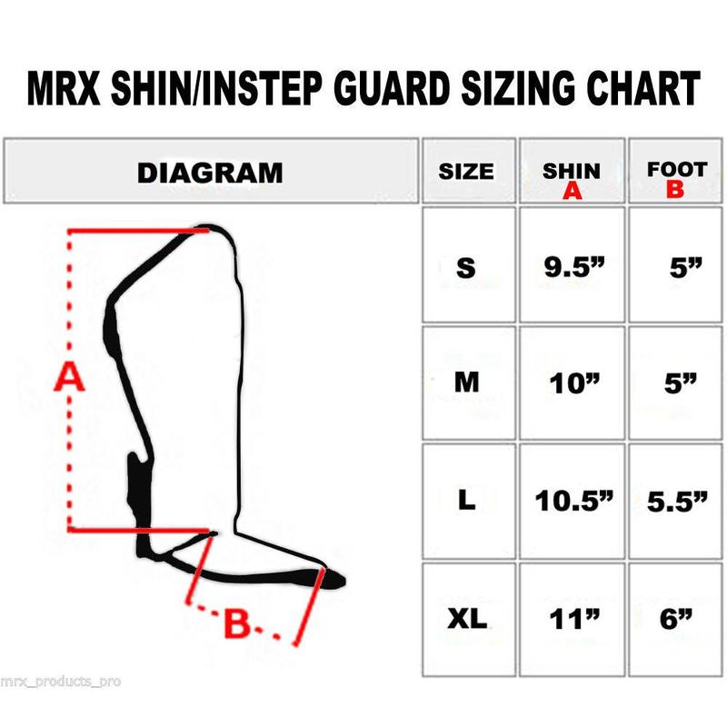 MRX BOXING & FITNESS Muay Thai Shin Guards Kick Boxing Leg & Foot Protector Pad MMA Shin Guard Extra Padding for Men or Women