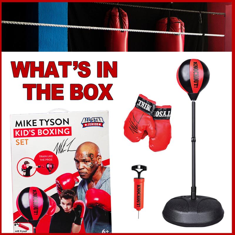 Mike Tyson Kids Punching Bag for Kids Boxing Set with Boxing Gloves, Boxing Bag with Stand, Boxing Equipment for Children