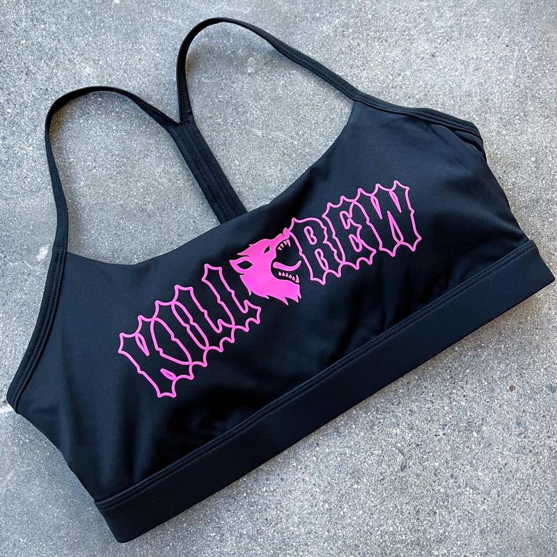 [Kill Crew] Classic Sports Bra - Black   Pink, Womens, Gymwear, Comfortable