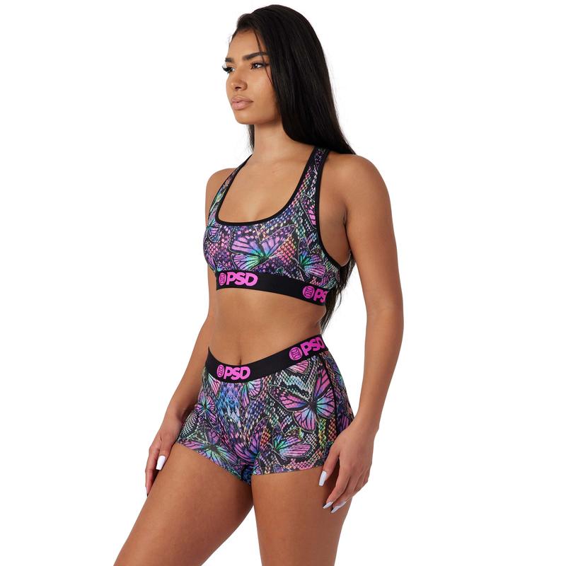 PSD Women's Butterfly Fx Racerback Sports Bra - Comfortable, Breathable, Ultra-light Fabric