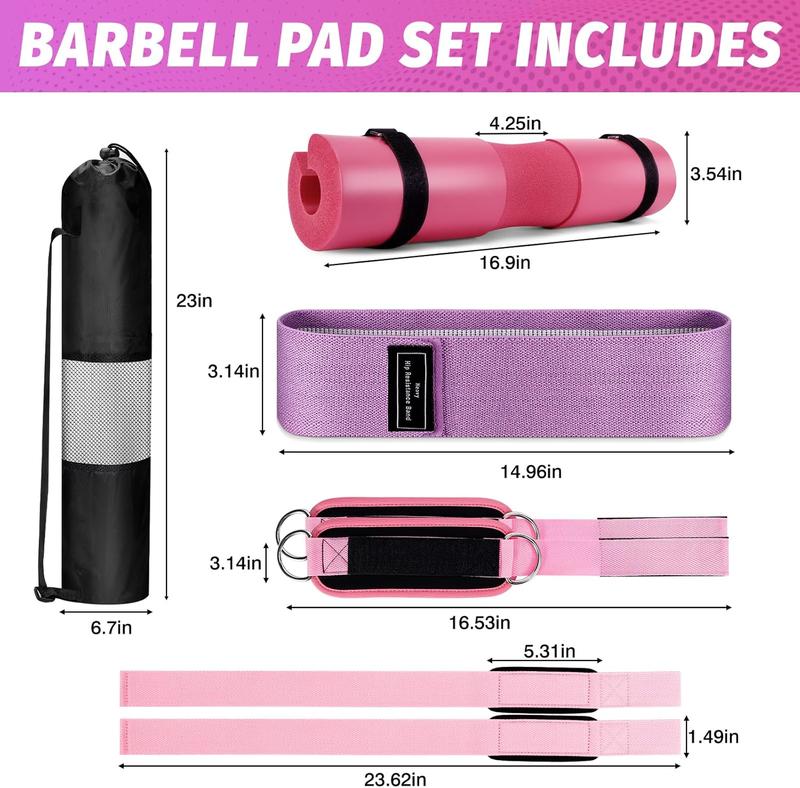 Gym Barbell Pad Set: Hip Thrusts Pad for Squats Weight Lifting Gym Equipment Accessories